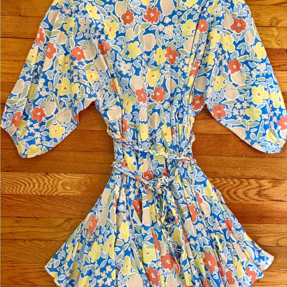 Hale House Floral Mini Dress in Blue, Yellow, and Orange